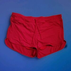 Athleta Red Drawstring Athletic Kata Surge Swim Shorts Size Large
